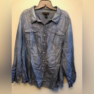 Lane Bryant chambray button down